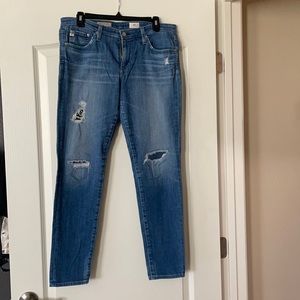 AG Jeans Super skinny ankle distressed jeans